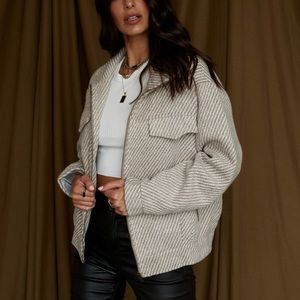 Marina Taupe Wool Moto Jacket - 12th Tribe